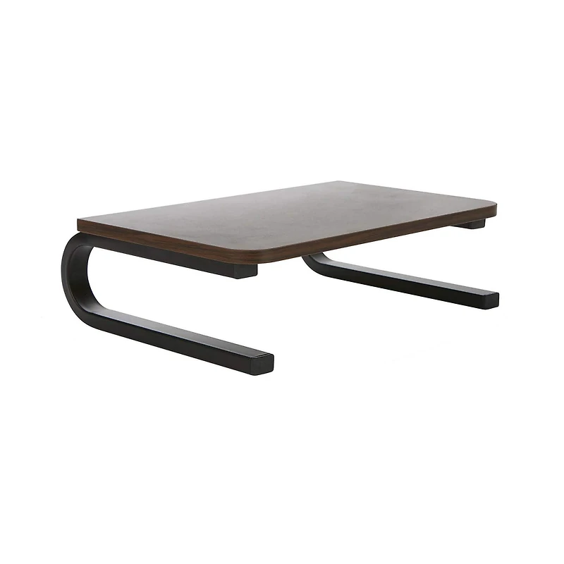 Mind Reader Brown Wood Top Monitor Stand Organizer