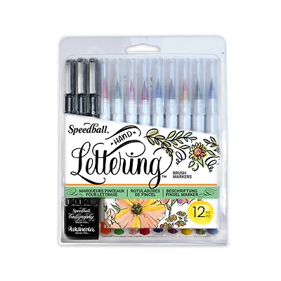 Speedball® Hand-Lettering Calligraphy & Watercolor Brush Marker Set