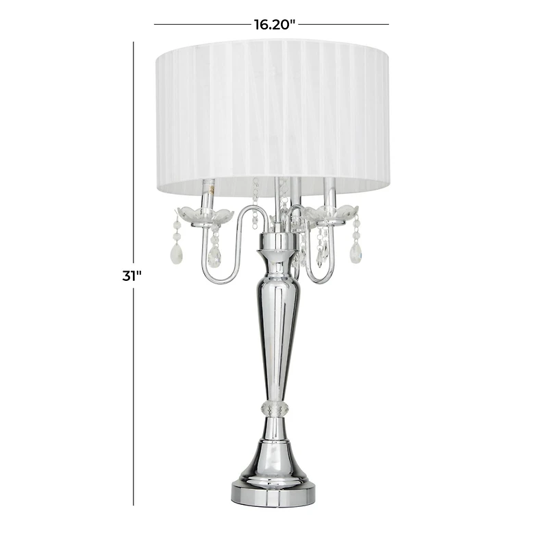 Silver Metal Table Lamp 16" x 16" x 31