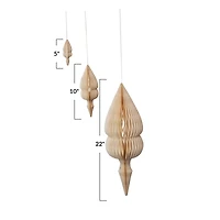 Hello Honey® Cream Honeycomb Finial Paper Ornament Set