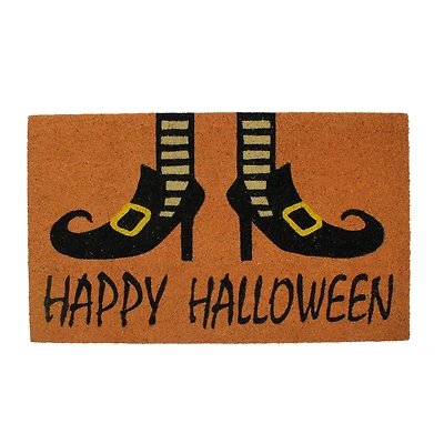 Wicked Witch Shoes "Happy Halloween" Coir Doormat, 18" x 30"