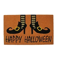 Wicked Witch Shoes "Happy Halloween" Coir Doormat, 18" x 30"