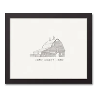 Farmhouse Sketches 11" x 14" Black Framed Canvas - Set of 2