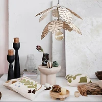 Hello Honey® 20" Black Mango Wood Ribbed Pillar Candle Holder