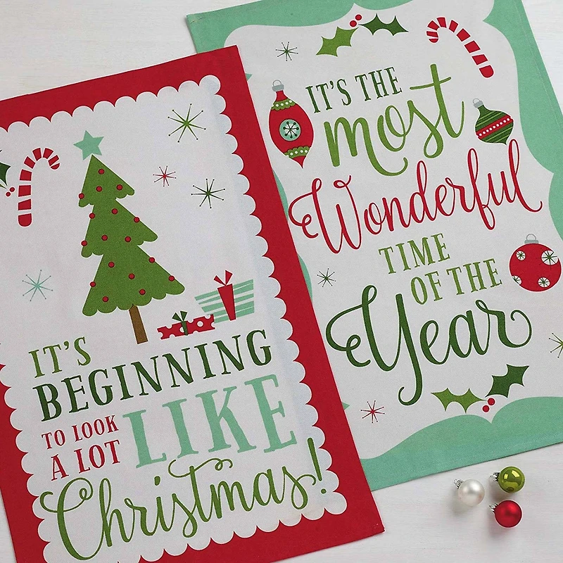 DII® Assorted Holiday Fun Printed Dishtowel Set