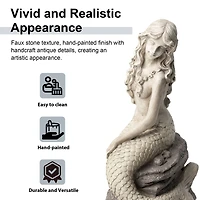 Glitzhome® 20" MGO Mermaid Garden Statue