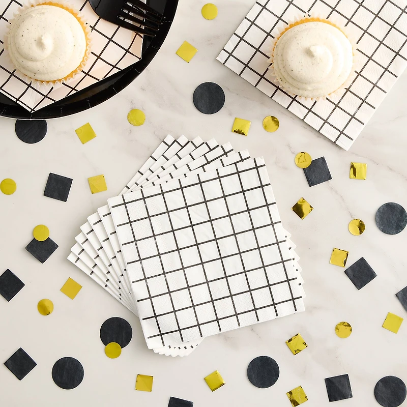 Grid Paper Beverage Napkins by Celebrate It