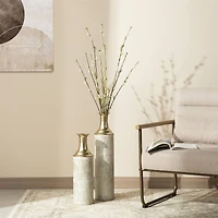 Glitzhome® Modern White & Gold Metal Floor Vases Set