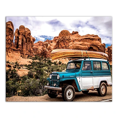 Adventuring Jeep 20" x 16" Canvas Wall Art