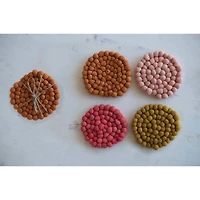 Hello Honey® Tones Handmade Wool Felt Ball Coaster Set