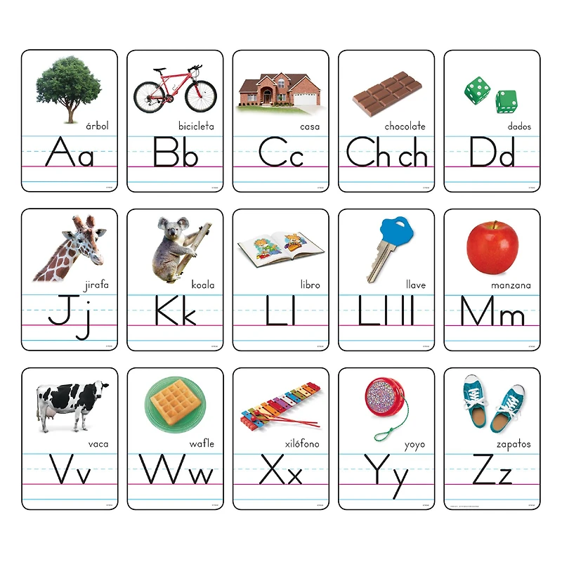 Spanish Alphabet Cards with Photos
