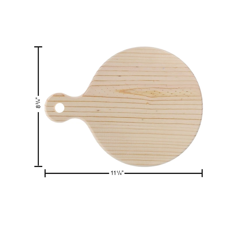 Good Wood by Leisure Arts 11.5" Pine Round Board with Handle