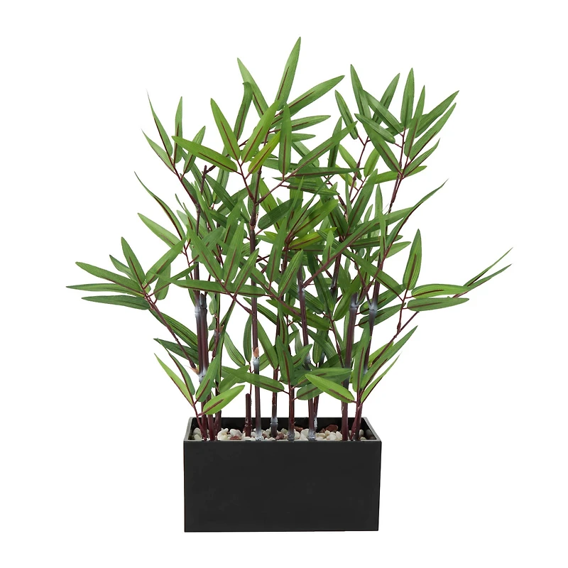 18" Green Foliage Artificial Plant with Black Pot