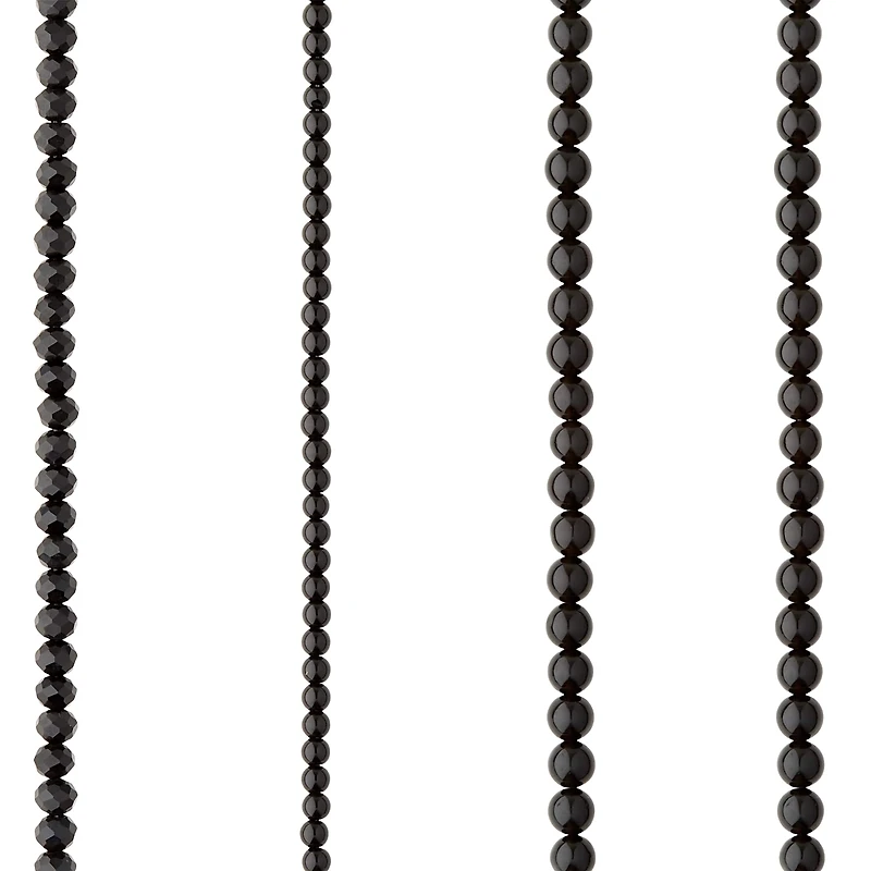 Black Mixed Glass Round Beads by Bead Landing™