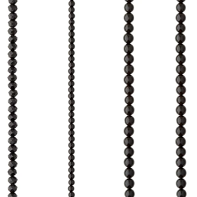 Black Mixed Glass Round Beads by Bead Landing™