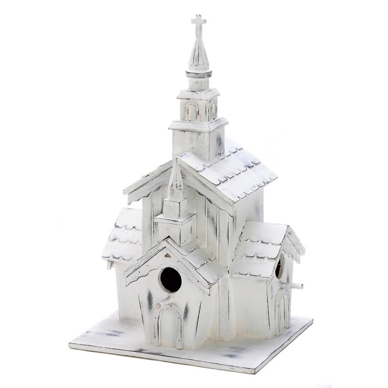 12.75" Little White Chapel Birdhouse