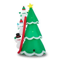 Glitzhome® 8ft. Lighted Inflatable Xmas Snowman Climbing Up Tree Décor