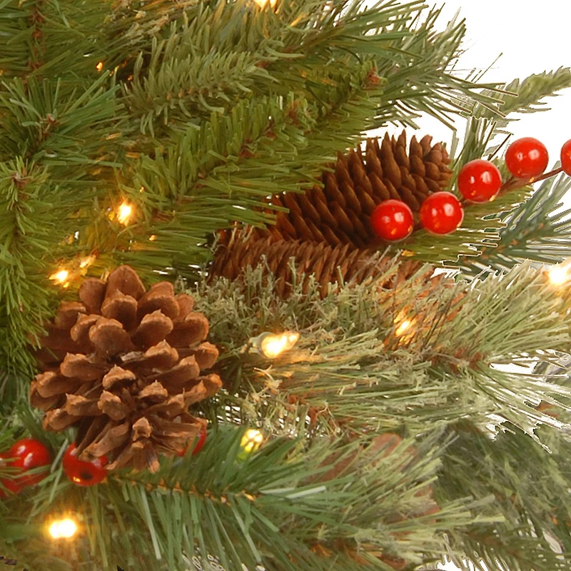 3ft. Pre-Lit Feel Real® Pinecone & Berry Colonial Artificial Christmas Mail Box Swag, Warm White LED Lights