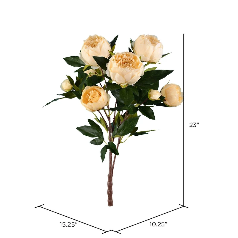 Artificial Beige Peony Spray