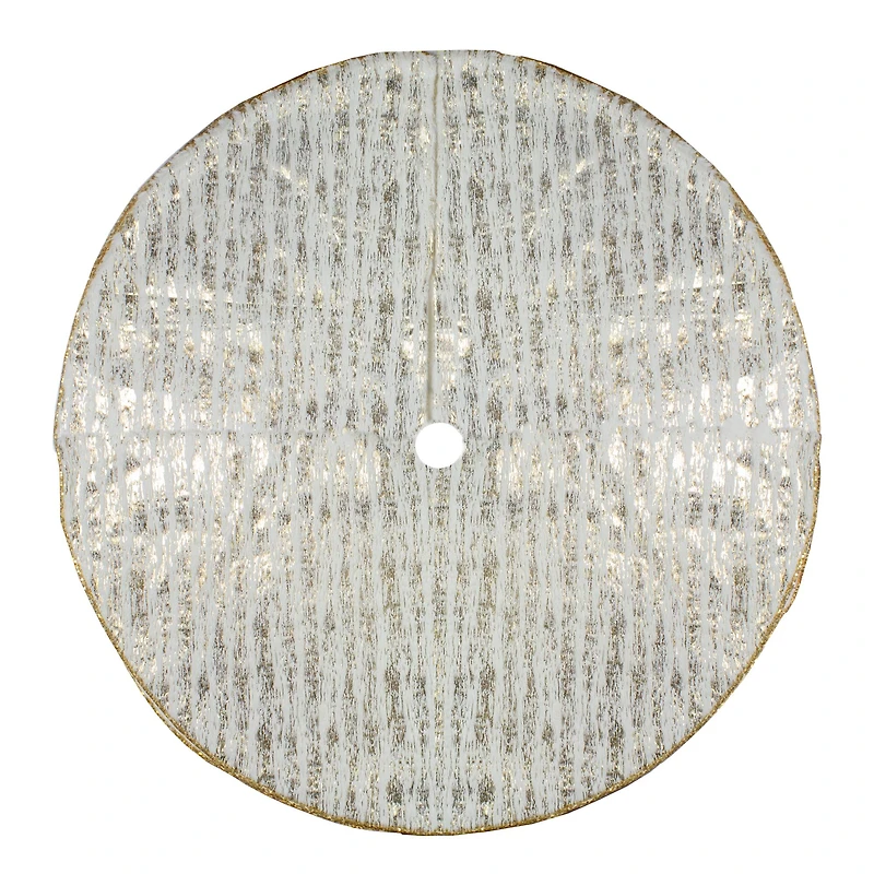 48" Ivory & Gold Wood Grain Pattern Christmas Tree Skirt
