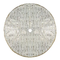 48" Ivory & Gold Wood Grain Pattern Christmas Tree Skirt
