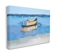 Stupell Industries Row Boat on Blue Coastal Shore Beach Landscape Canvas Wall Art