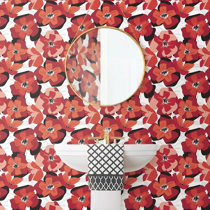 RoomMates Red Poppy Punch Peel & Stick Wallpaper