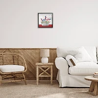 Stupell Industries Freedom Americana Floral Pinwheels Framed Giclee Art