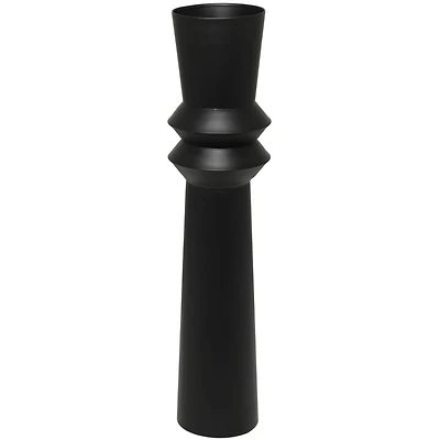 Novogratz 38" Black Metal Tall Art Deco Fluted Floor Vase
