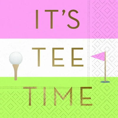 JAM Paper It's Tee Time Cocktail Napkins, 40ct.