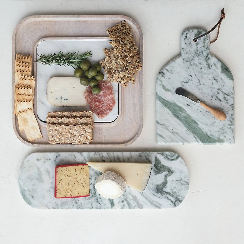 Hello Honey 18" x 6" Green Marble Oval Cheese Board