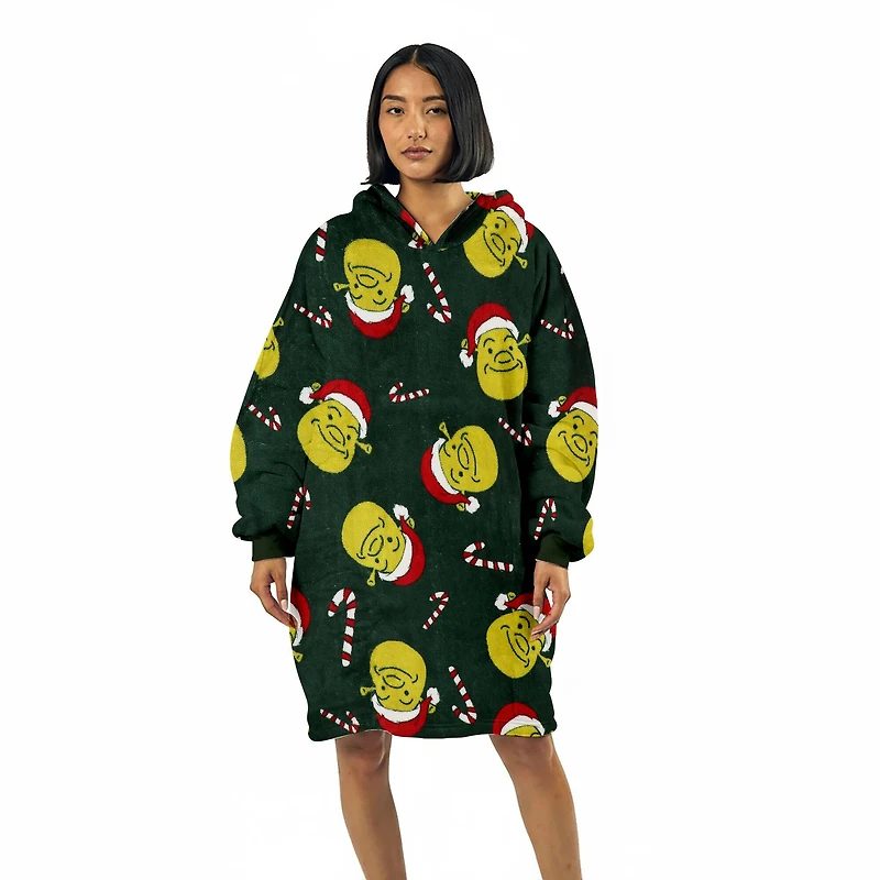 Santa Shrek Dark Green Oversized Hoodie