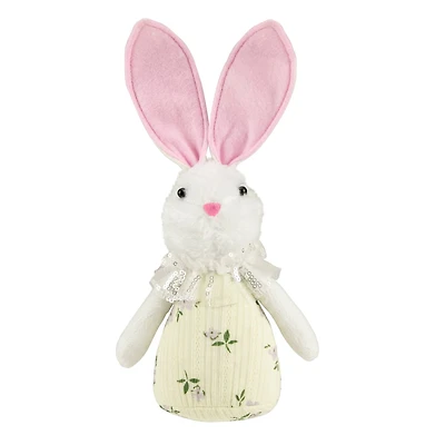 11" Yellow Spring Floral Easter Bunny Figure