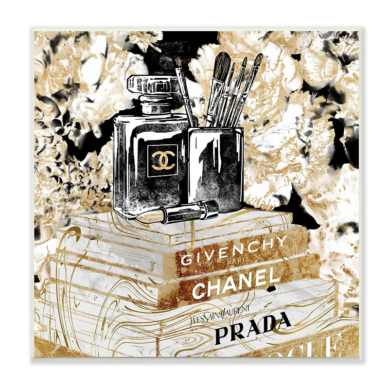 Stupell Industries Black & Gold Glam Designer Accessories Wall Plaque