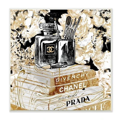 Stupell Industries Black & Gold Glam Designer Accessories Wall Plaque