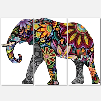 Designart - Yellow Cheerful Elephant