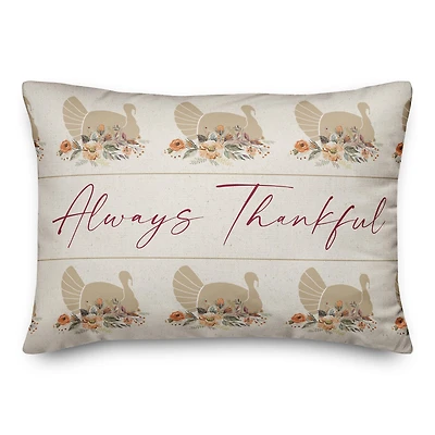 Turkey Always Thankful Throw Pillow