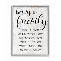 Stupell Industries Family is Being Loved Wall Art in Gray Frame