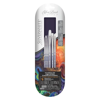 Silver Brush Limited Silverwhite® Foundation Basic Watercolor Brush Set