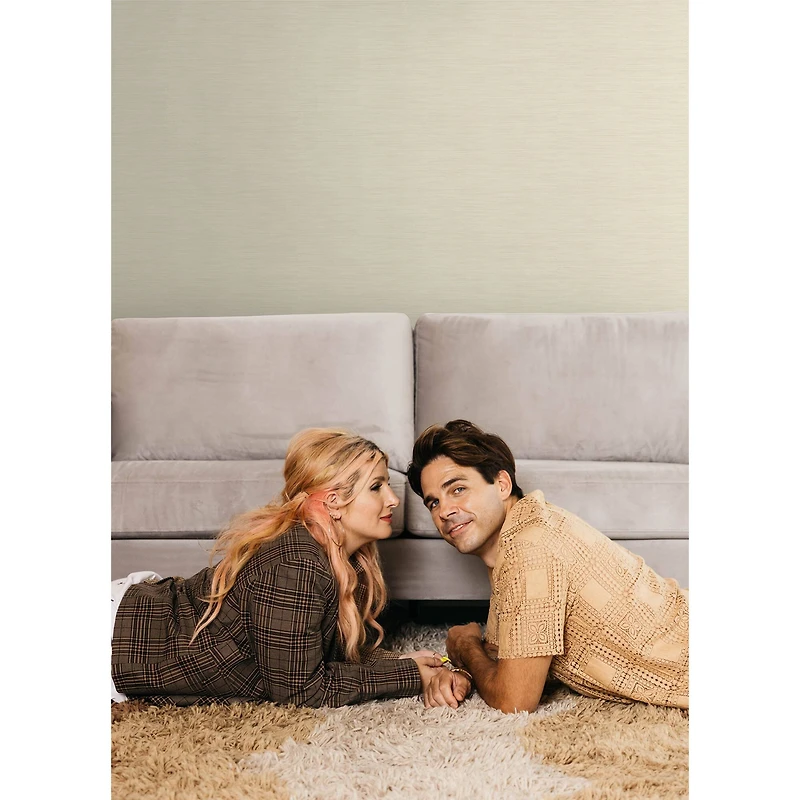 RoomMates Mr. Kate Stella Grasscloth Peel & Stick Wallpaper