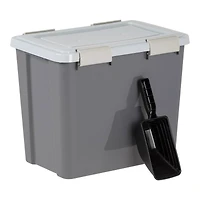 Iris® 30 lbs. Airtight Pet Food Container with Scoop, Gray