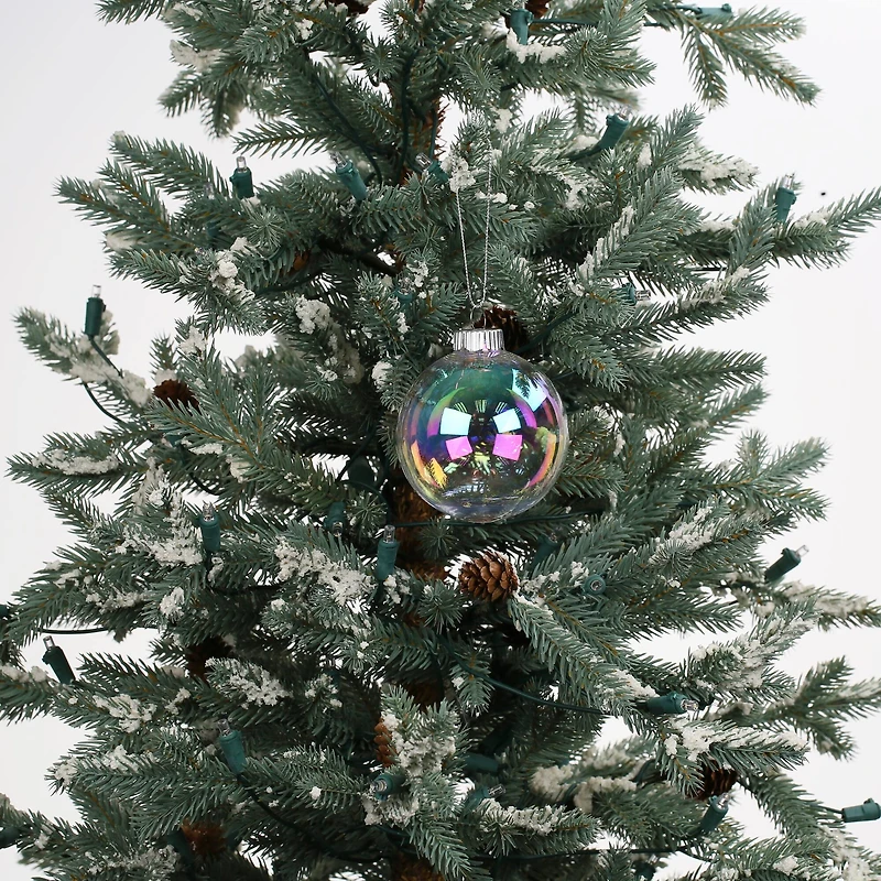 4 Pack 4" Iridescent Clear DIY Plastic Ball Ornaments by Make Market®