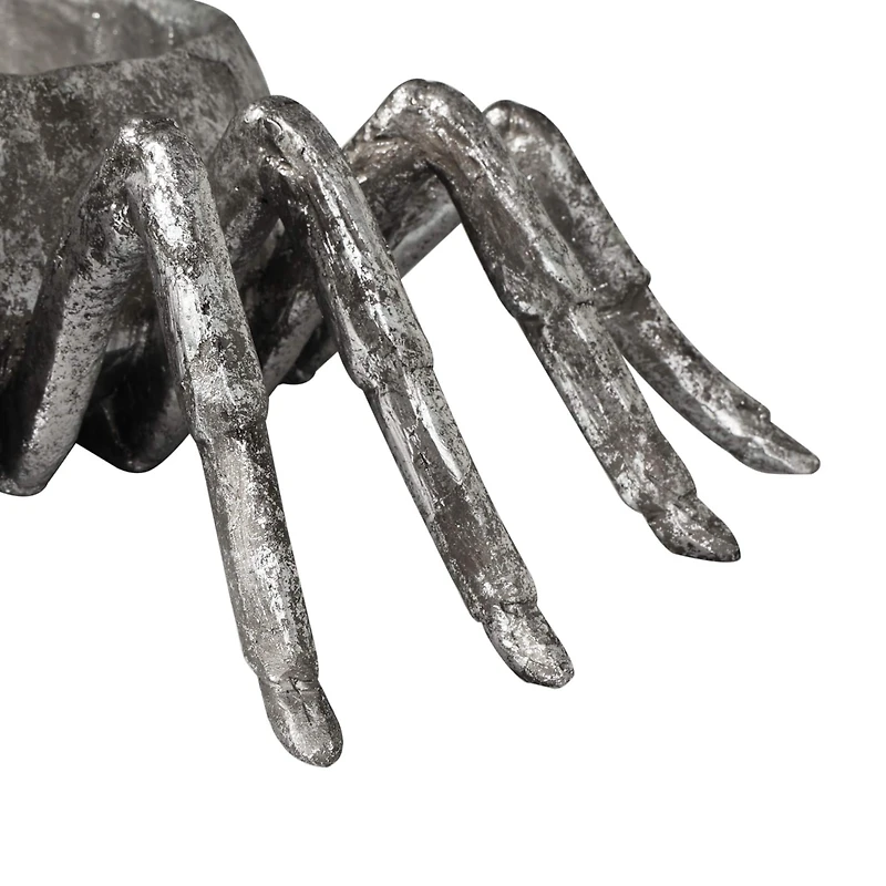 30" Silver Polystone Crab Weathered Decorative Bowl