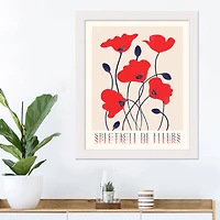 Spectacle De Fleurs Wall Print in White Frame