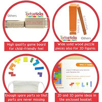 Extasticks Tetralino Double Premium Wooden Puzzle