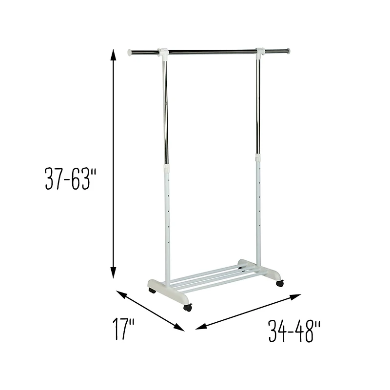 Honey Can Do Chrome & White Garment Rack