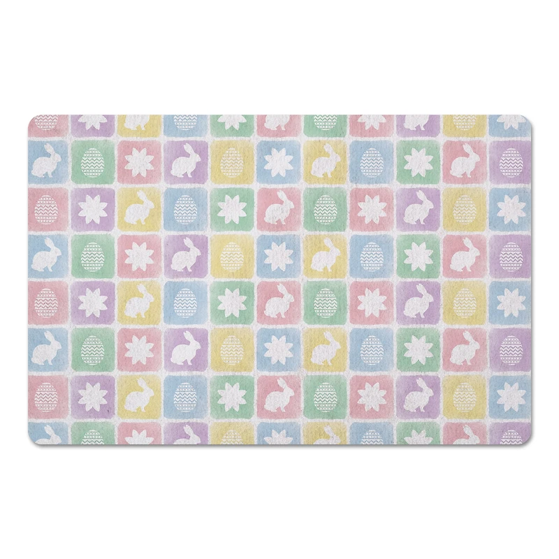 Easter Block Pattern 18" x 27" Floor Mat