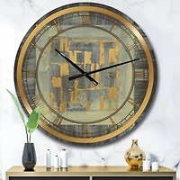 Designart 'Gold Geometric Tapestry Ii Glam Wall Clock