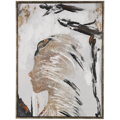 Abstract Woman's Profile Framed Canvas Wall Art
