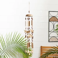 32" Brown Elephant Mango Wood Coastal Windchime